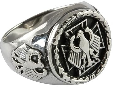 BUNDESADLER SIEGELRING EISERNES KREUZ EHRENRING TEMPLERRING 925 ECHT SILBER (Sterlingsilber, 70)