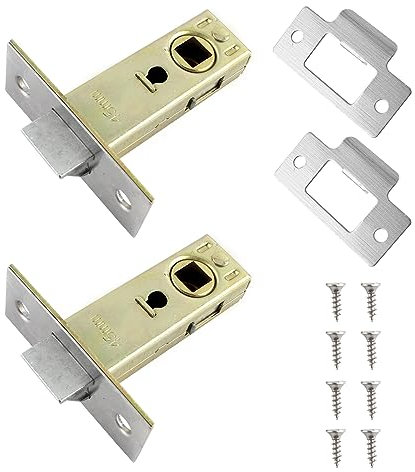 Tubular Latch Mortice Latch, 45mm Door Latches for Internal Door Flat Tongue Door Latch Designed to be Used with Sprung Lever Door Handles, Fit for Bathroom Bedroom Home Office(2 Set)