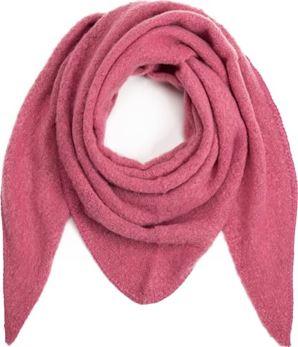 Ever Bloom Damen Schal XXL, Flauschige Weiche Dreieck Schale, Poncho, Dreieckstuch Strickschal Halstuch für Frauen und Mädchen Lang Kuschelig, Einfarbig 190 * 80 cm, Schal Farben:Rose