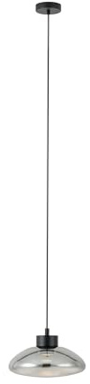EGLO LED Hängelampe Sarnarra, Pendelleuchte Esstisch, Deckenlampe hängend dimmbar, Stahl in schwarz, Glas bedampft in schwarz-transparent, klar warmweiß