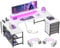 ODK Eckschreibtisch mit 4 Schubladen&Stauraum, Reversible Eckschreibtisch mit 2 Steckdosen und 2 USB Ladeanschluss, Gaming Schreibtisch mit LED&Monitorständer für Home Office, 167×102cm, Weiß