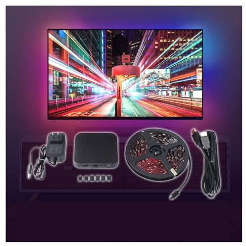 Dispositif De Sélection Des Couleurs Du Rétroéclairage LED De La Télévision Intelligente,Bande Lumineuse TV RGBIC WiFi Lighting, Synchronisation De L'écran Avec La Musique,App Control ( Size : 4.6M )
