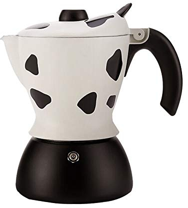 OQHAIR Mocha Pot Hogar Mocha Cafetera Aparato de café Cafetera Espresso Patrón Lindo Cafeteras para Estufa (Color: Blanco, Tamaño: 2 Tazas) (Blanco 2 Tazas)