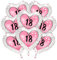 Luftballons 18 Geburtstag Mädchen, 8 Stück Folienballon Deko mit 18 Alles Gute zum Geburtstag, Rosa Ballons in Herzform als Geburtstagsdeko 18 Jahre Mädchen