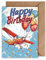 WBdesignz Geburtstag Karte mit Umschlag - Flugzeug Geburtstagskarte Pilot Happy Birthday Flieger Glückwunschkarte zum Geburtstag (DIN A6)