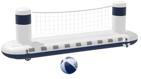 Colcolo Inflatable Pool Volleyball Set Summer Pool Games Premium PVC Fun Inflatable Volleyball Ball Volleyball Net for Family Outdoor, 300cmx75cmx90cm