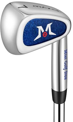 MAZEL Golf Swing Trainer Mini Golf 7 Iron Golf Club Stainless Steel Shaft 37 In Improve Hitting Accuracy (Navy Swing Trainer, 7 Iron Mini Head)