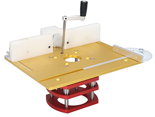 Router Lift Kit, Router Lift with Top Plate Router Lifting Base Woodworking Slotting Trimming Chamfering Table Top, Manual Lifting Router Lift System Kit Router Table Saw Insert