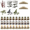 Ww2 Soldaten Action Figures: 30-teiliges Militär-Set mit Mini-Soldaten, Mörser*2 + Maschinengewehr & Zubehör – Kompatibel mit Dioramenbau & Sammlerdisplays