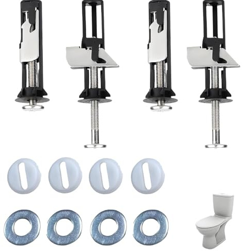 12 PCS Toilet Seat Bolts, Durable Secure Heavy Duty Toilet Seat Fastener Bolt Kit and Screws for Long-Lasting Stability Expansion Screws and Fixings, Easy to install