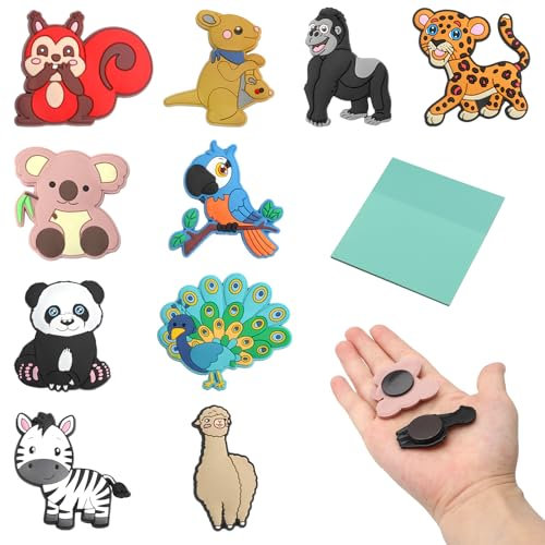 APOMOONS 10 Schöne Kühlschrankmagnete Cute Kinder Magnete Tiere Kindermagnete Magnete für Kleinkind Kühlschrank für Kinder für Spielzeug der Erziehung Toy mit Haftnotizen