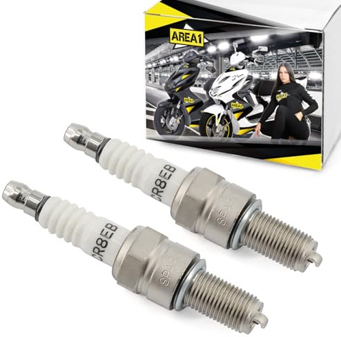 Area1 Motorroller Zündkerze 2x Typ CR8EB (entstört) passend für Piag. X8 125, X9 125 250 Evolution, Zip 50 (4T) 100, Fly 50 (4T) X10 125i.e. 350ie, Free 100, Hexagon 125 LX (4T), Sfera 125 RST, Xevo