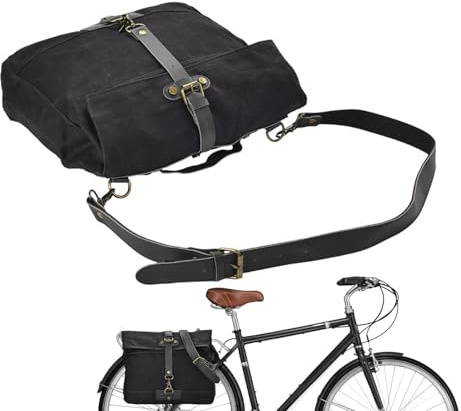 Motorrad Satteltaschen – 16.54 Zoll Gewachste Leinwand | Robuste Seitentaschen - Vintage Canvas Design Für Langstreckenreisen. Diese Wetterfesten Taschen Bieten Zuverlässigen Stauraum Für Werkzeuge Un
