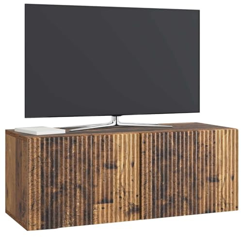 vidaXL Wandmontierter TV-Schrank Altholz 78,5 x 31 x 30 cm, Wohnzimmer, Moderne Entertainment-Wand, rechteckige TV-Konsole, stylischer Stauraum, hängender Schrank