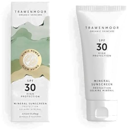 Trawenmoor Mineral Sunscreen SPF 30, Getönt, 50 ml | Zinkoxid, UVA/UVB/IR/Blue Light Schutz, mineralisch