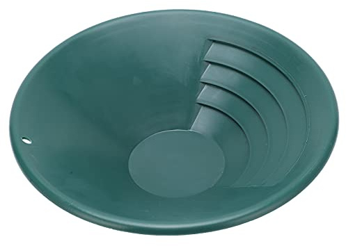 Eleage Padella per Oro da 260 Mm, Design Verde con Scanalatura Poco Profonda per la Setacciatura Manuale Dell'oro in Aree Montuose