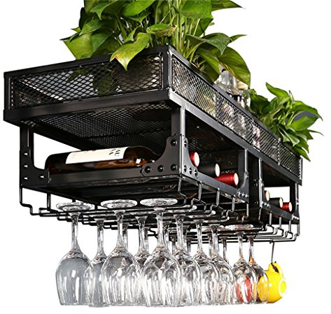 Vintage Wine Racks Soporte de pared Metal Bar | Portabotellas de vino | Rustic Wine Holder Vinilo montado en la pared | Flotantes estanterías Wine Shelf Almacenamiento Organizador | Vinoteca | Titular