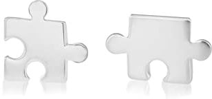 Tuscany Silver Women's Sterling Silver 6 x 8 mm Jigsaw Stud Earrings