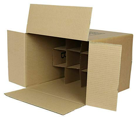 We Can Source It Ltd - 10 x 12 Bottle Wine Boxes with Built-In Dividers – Heavy-Duty Double Wall Cardboard – Flat Packed for Quick Assembly – Ideal for Wine, Beer, Spirits – Fragile Printed
