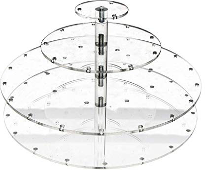 Backbayia 4 Tier 30 Hole Dummy Holder Display Stand for Cupcakes Muffins Biscuits