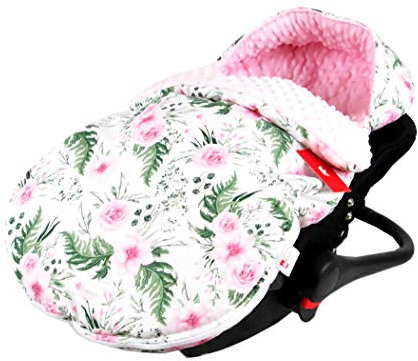 BabyLux FUßSACK 90cm Minky Babyschale Kinderwagen Buggy Jogger Herbst Sommer Frühling (13. Wilde Blüten)