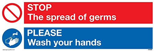 Stop germs Please wash your hands sign – Vinyl/Sticker