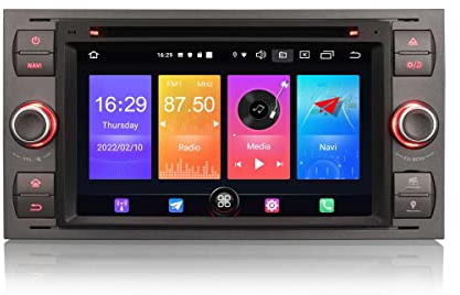 Erisin Android 13 Autoradio DVD für Ford C-Max S-Max Fiesta Focus Galaxy Kuga Transit Connect Unterstützt DAB+ Navi Carplay Android Auto Bluetooth WiFi A2DP FM/AM 4GB RAM 64GB ROM