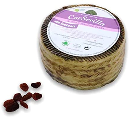 Corsevilla - Queso Curado Cabra - Sin Lactosa - Leche Sin Lactosa - Perfecto Para Maridar Con - Vino Tinto - Frutos Secos - Picos - Pan - (700 gramos aprox.)