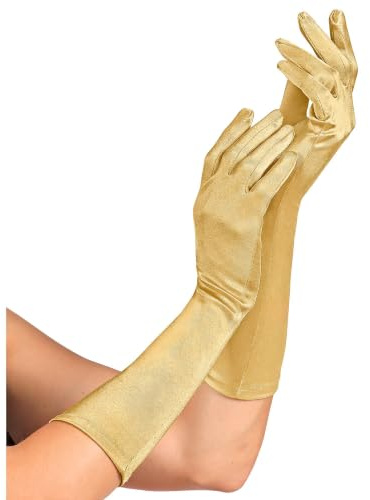 W WIDMANN MILANO Party Fashion - Elegante Satin-Handschuhe | Länge 40 cm, mit Elasthan, Kostüm-Accessoire für Showgirls, Karneval und Mottoparty