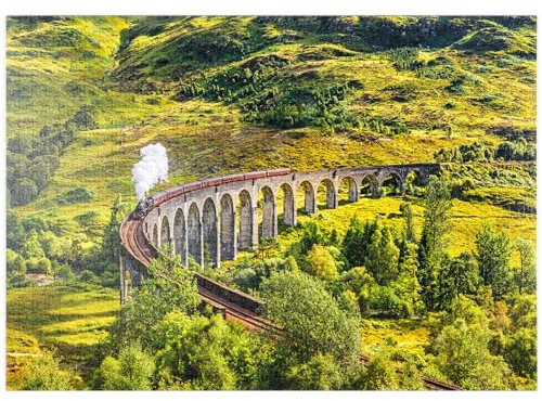 MyPuzzle Glenfinnan Railway Viaduct mit Jacobite-Dampfzug, Schottland - Premium 1000 Teile Puzzle - MyPuzzle Sonderkollektion von Puzzle Galaxy