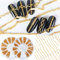 NICENEEDED 24 Streifen Nailart Metallketten, 3D Goldene Nagelzubehörketten, Nagel Punk Glitter Nieten Linienmuster Gemischte Form Legierung Ketten Nagel Charms