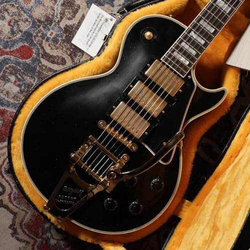 1957 LP Custom 3PU Bigsby Ebony Light Aged #73840 - Custom E-Gitarre