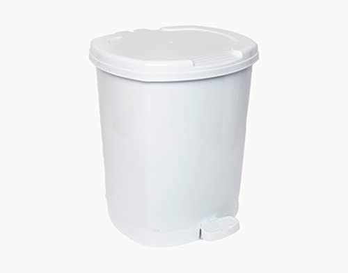 Pedal Bin Kitchen Bathroom Toilet Rubbish Dustbin Plastic (7L, White)