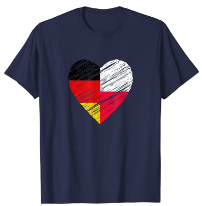 Polen Deutschland Herz Deutschland Flagge Polnische Flagge Liebe Herz T-Shirt