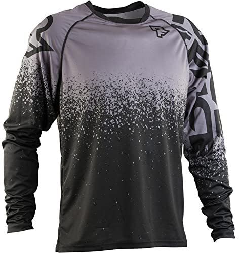 Dinint Men's Mountain Bike Jersey, Long Sleeve Shirt, Cycling Jersey, Breathable Cycling Jersey, Quick Drying Cycling Clothing, Antibacterial MTB Jersey, T-Shirt for Vault Jersey, black, L