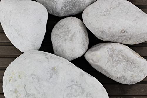 Gartenwelt Riegelsberger 1 kg Carrara Marmor Kies gewaschen Körnung 60-100 mm Marmorkies weiß schneeweisser Kieselsteine Zierkies Steine Deko Garten