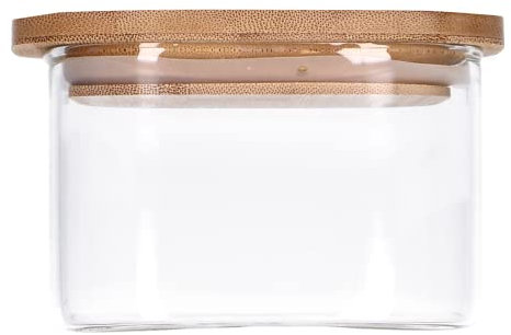 TALK-POINT Vorratsdosen aus Glas mit Bambusdeckel, Vorratsgläser, Glasbehälter | 550 ml - 2500 ml | luftdicht, Spülmaschinenfest, Mottensicher (550 ml)