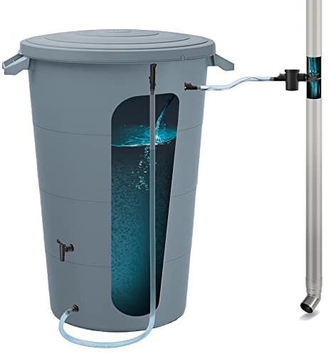 Prosperplast Smooth Wasserfangfass 120 l, Maße 696 x 594 x 610 mm + Zubehör-Set