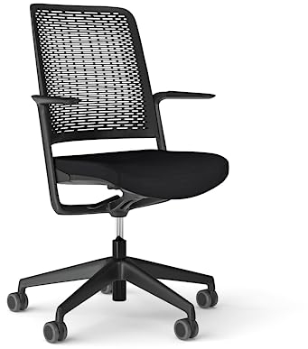 Nowy Styl WithME Bürostuhl, Arbeitsdrehstuhl, profilierte Rückenlehne, Konferenzraum, ergonomisch, Homeoffice, schwarz/schwarz