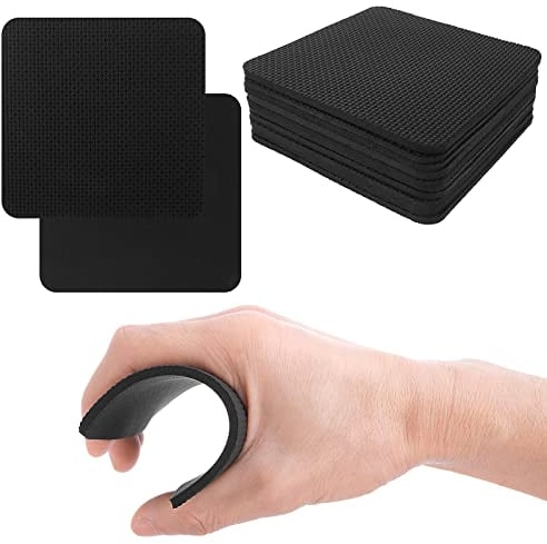 Prasacco 10 Stück Griffpolster, Griffpolster für Gewichtheben, Neopren Workout Pads für Fitness, Bodybuilding & Krafttraining Schwarz Alternative für Trainingshandschuhe - für Frauen & Männer
