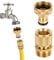 Minicoco Hose Connector Set Hose Nozzle Garden Hose Tap Connector 3/4 inch 1* Female Thread Tap Connector 1* Male Thread Brass Quick Connector Hozelock Connector (1 Pair)