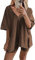 Peaceglad 2 Stück Outfits für Frauen Oversized Reversible Biker Short Sets Hot Shot Set Trainingsanzug, Braun, S