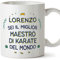 Mugffins Tazza Personalizzata in ceramica per MAESTRO DI KARATE uomo 11 oz / 350 ml - In italiano - Migliore del Mondo - Idea regalo per compleanno, anniversario, natale, laurea