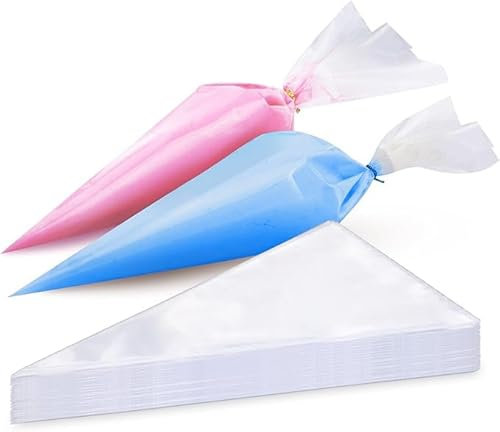 Disposable Piping Bags 15 Inch - 100 Anti Burst Pastry Icing Bags for Cream Frosting, Cakes and Cookies Decoration