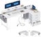ODK Corner Desk with Drawers, L Shaped Computer Desk 160x80cm with USB Charging Port & Power Outlet, Home Office with Monitor Stand and PC Stand, Gaming Desks Workstations, White