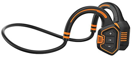 DESAV Wireless Bone Conduction Bluetooth Headphones, IP68 Waterproof Sports Open Ear Earphones with Mic HD Stereo And 16G Storage, for Running Cycling Workout Hiking,Orange