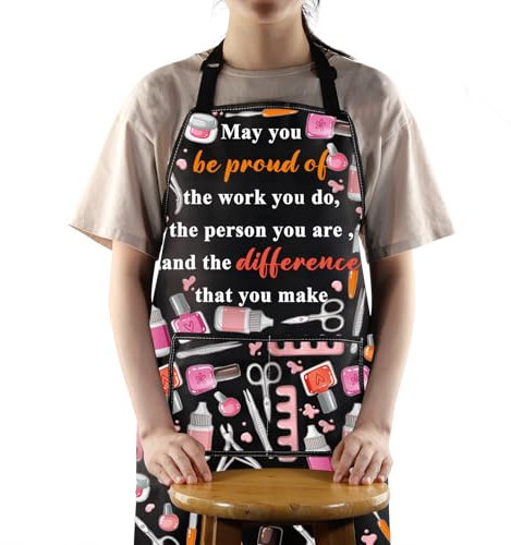 MYSOMY Nail Tech Apron With Pockets Nail Artist Apron Nail Boss Apron Nail Technician Gifts May You Be Proud Of The Work You Do (Nail Tech May)
