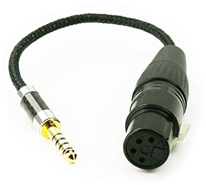 ABLET 4.4mm Male to 4-pin XLR Balanced Female Headphone Audio Adapter 6N OCC Copper Single Crystal Silver Plated Wire