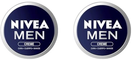 NIVEA MEN Creme (1 x 150 ml), crema para hombres, crema para cara, crema corporal hidratante, crema multiusos hidratante para el cuidado de la piel masculina (Packung mit 2)