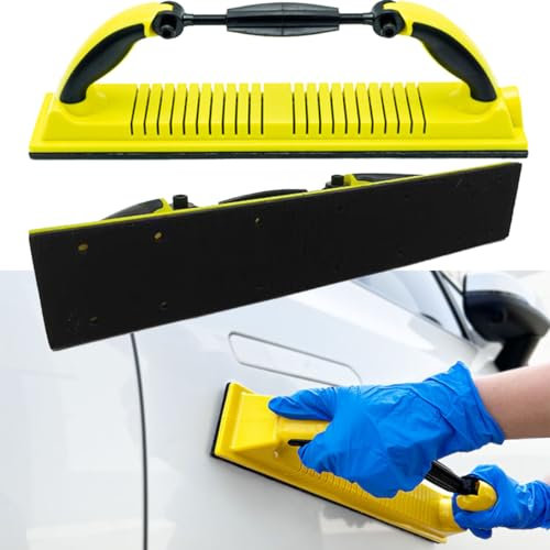 SQAQS Hand Sander, Curved Surface, Adjustable Flexible Sanding Block with Handle Lightweight Hand Sanding File Block, 70 * 400mm Multifunctional Manual Sanding Machine (Yellow)